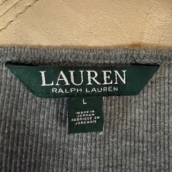 Lauren Ralph Lauren Stretchy Ribbed Zipper Top L - Picture 4 of 5